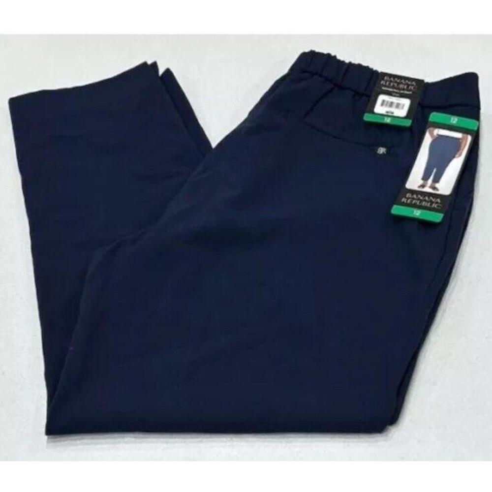 Banana Republic Women's Tapered Pull-On Pants, Navy, Size 12 J9 AI9